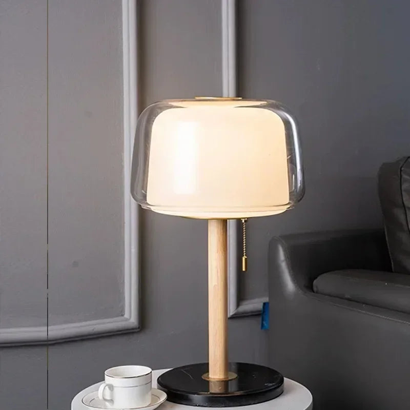 Modern designer glass bedside lamp high-end 2024