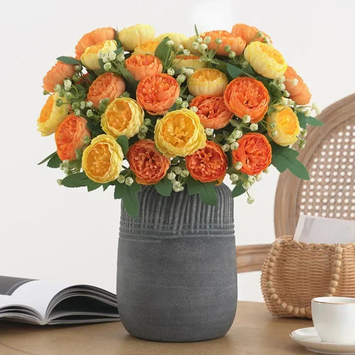 Artificial silk peony flowers for weddings and floral decoration - vue 10 sur 12