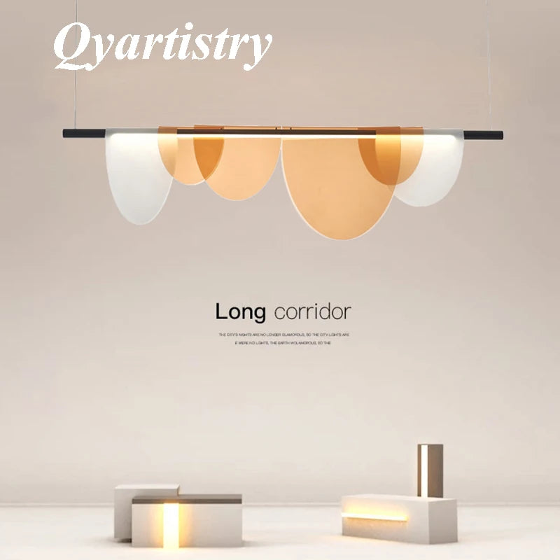Modern LED minimalist semi-circle pendant light