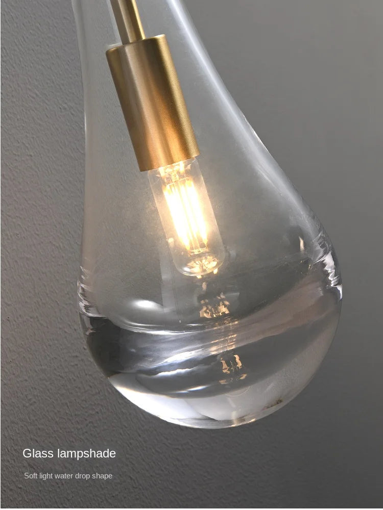 Artistic copper water droplet wall light for interiors - vue 5 sur 7
