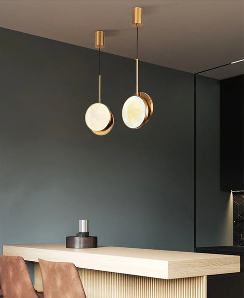 Double-sided marble chandelier for modern interior decoration - vue 3 sur 7