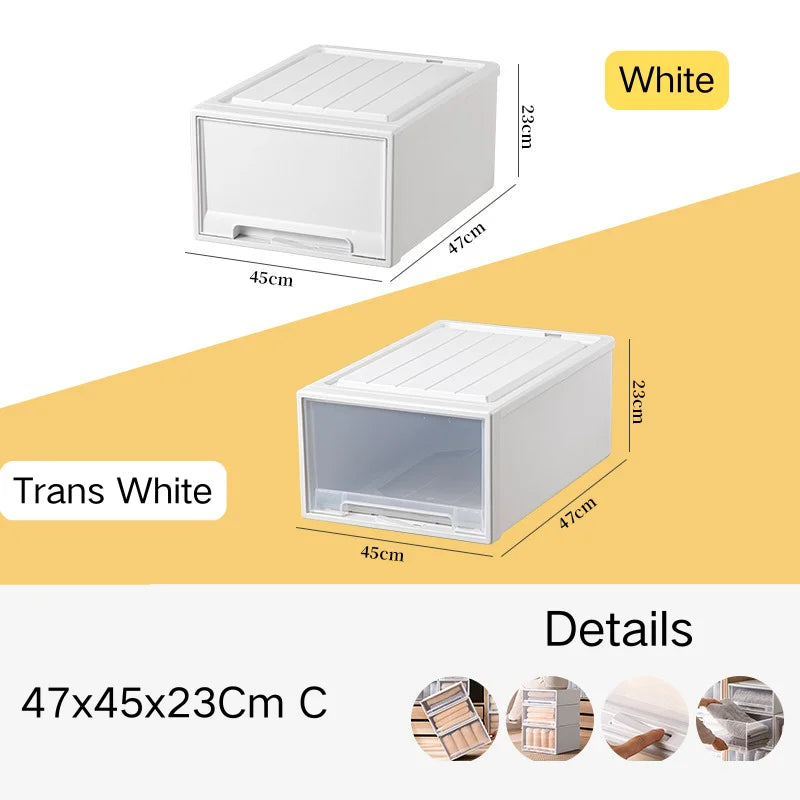 tiroirs empilables en plastique transparent pour rangement pratique - vue 37 sur 48