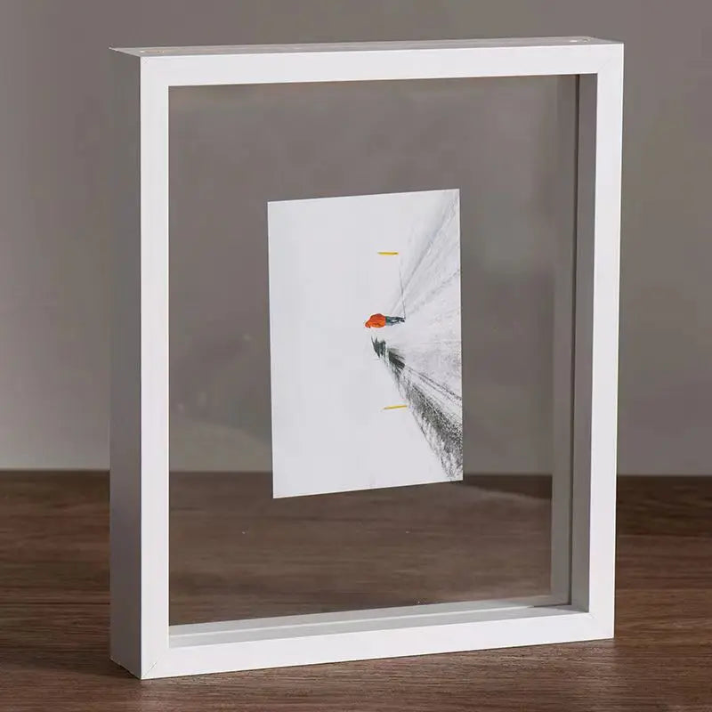Classic Solid Wood Double-Sided Transparent Acrylic Photo Frame, Framing Photos, Specimens, Certificates, Paintings, Posters - vue 8 sur 9