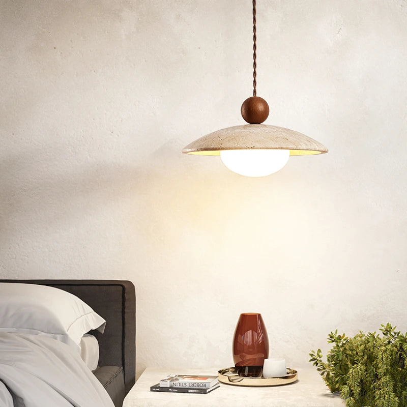 Nordic style stone LED pendant light for interior decoration - vue 3 sur 8