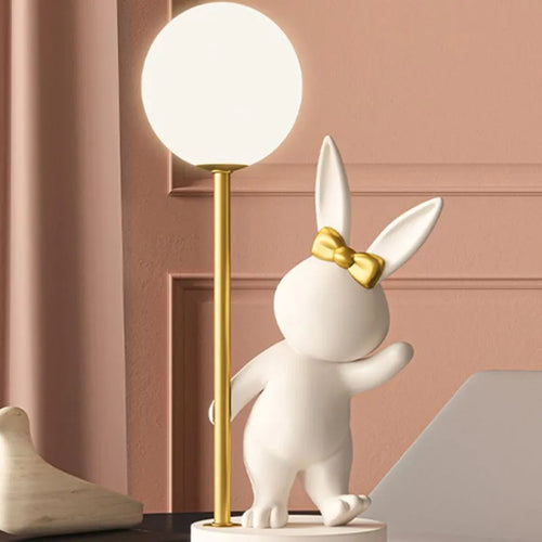 Nordic pink rabbit table lamp - vue 6 sur 16