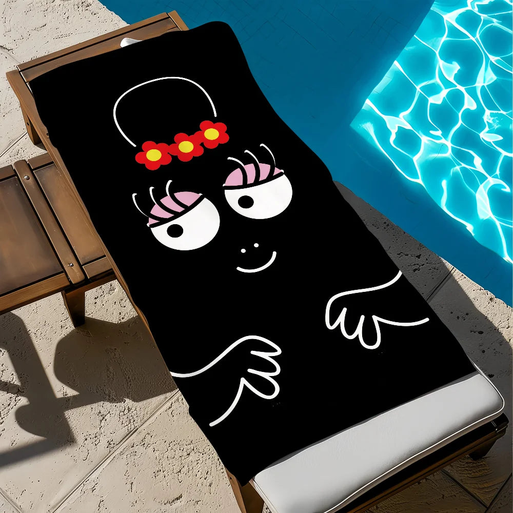 Barbapapa cartoon quick-dry beach towel