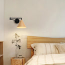 Rotating wooden wall light with adjustable swing arm
