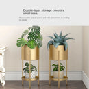 Nordic double-layer iron flower stand for indoor and balcony