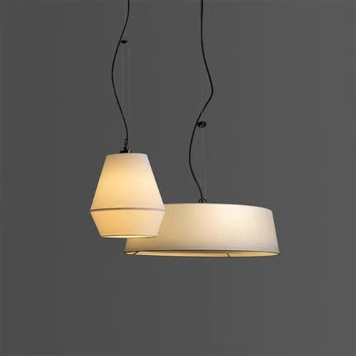Modern minimalist linen chandelier chinese japanese wabi-sabi pendant - vue 2 sur 8