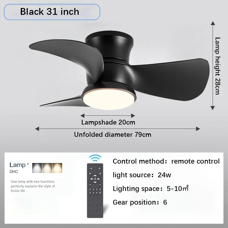 Modern ceiling light with integrated fan for contemporary interiors - vue 8 sur 10