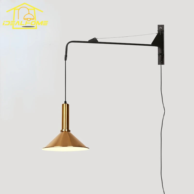 Industrial design swing arm wall light for modern spaces - vue 3 sur 20