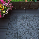 Clip-on stone effect patio decking tiles 30 cm set of 44