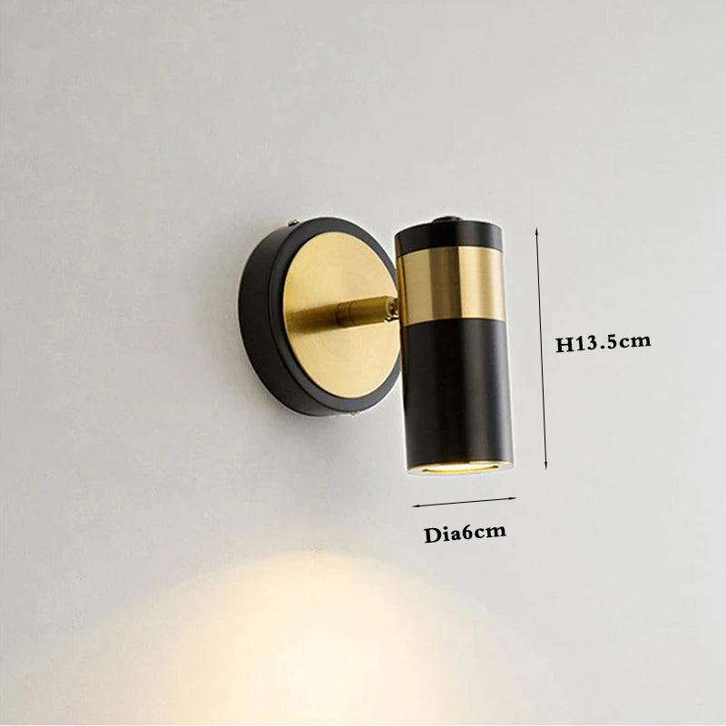 Fumi vintage wall light with gold finish for bedroom