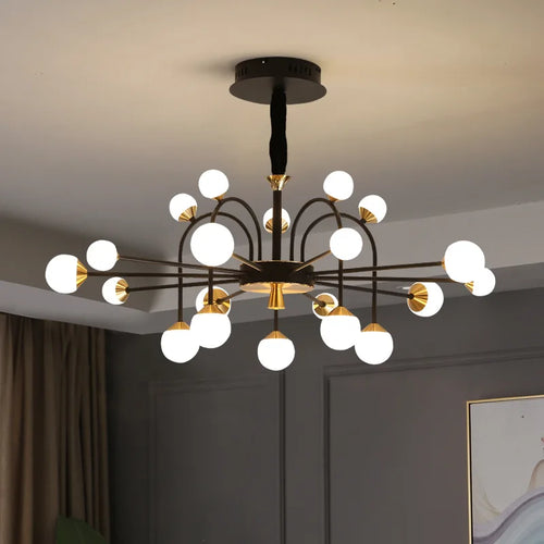 Modern simple and luxurious nordic style glass ball chandelier - vue 2 sur 13