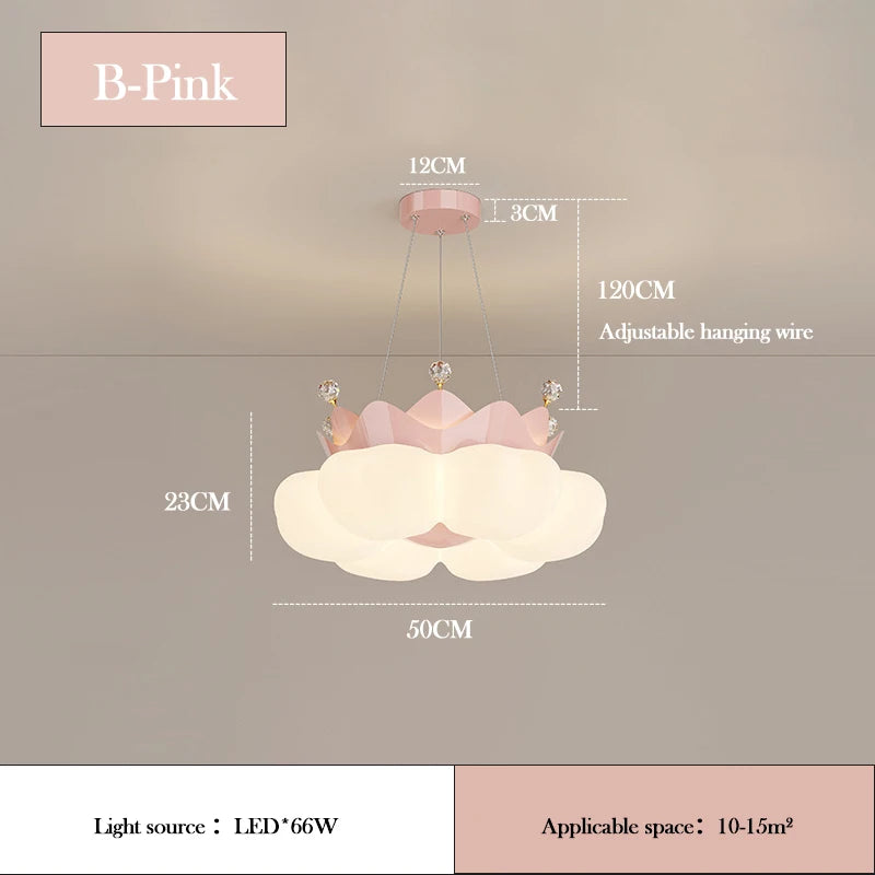 Romantic cloud-shaped ceiling light for children's room - vue 12 sur 12