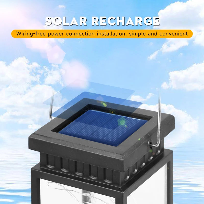 Portable outdoor solar LED hanging lantern for garden and festivals