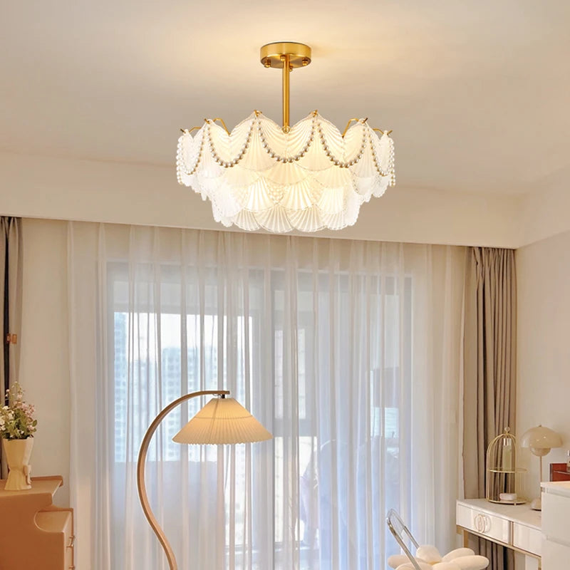 Luxury crystal shell feng shui chandelier