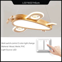 Wooden chandelier for children's room decorative pendant light