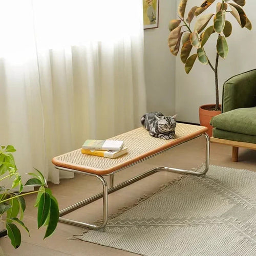 Nordic creative and versatile rattan shoe stool - vue 4 sur 8