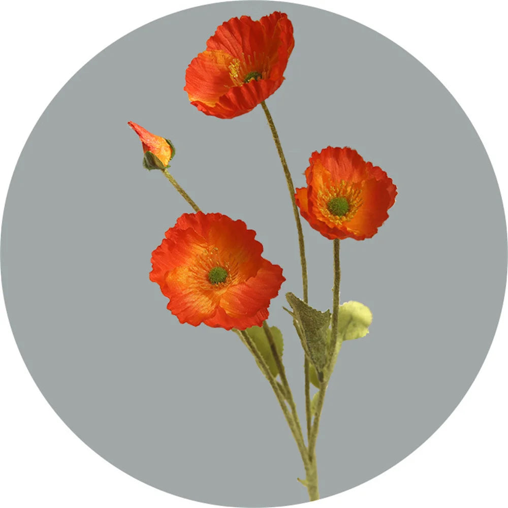 Artificial silk poppy flowers for decorations and bouquets
