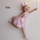 Pink resin princess wall lamp, decorative LED children's room light