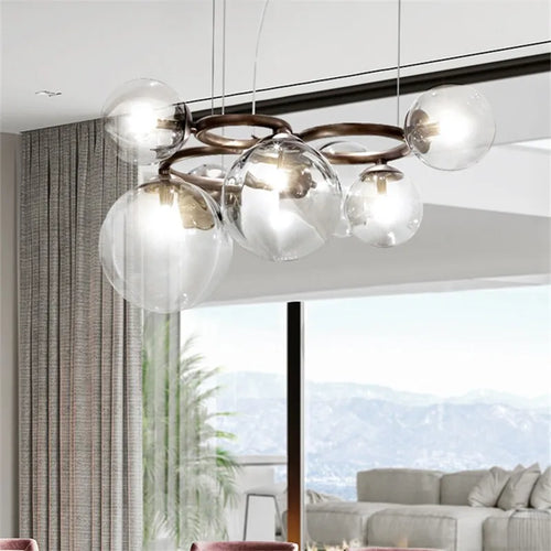 Nordic glass bubble chandelier for interior decoration - vue 4 sur 18