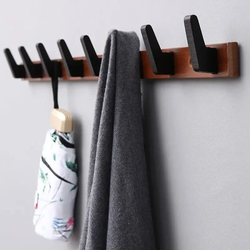 bamboo wood clothes hook for wall storage