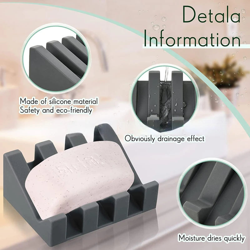 silicone soap dish creative drainer for sponge and soap