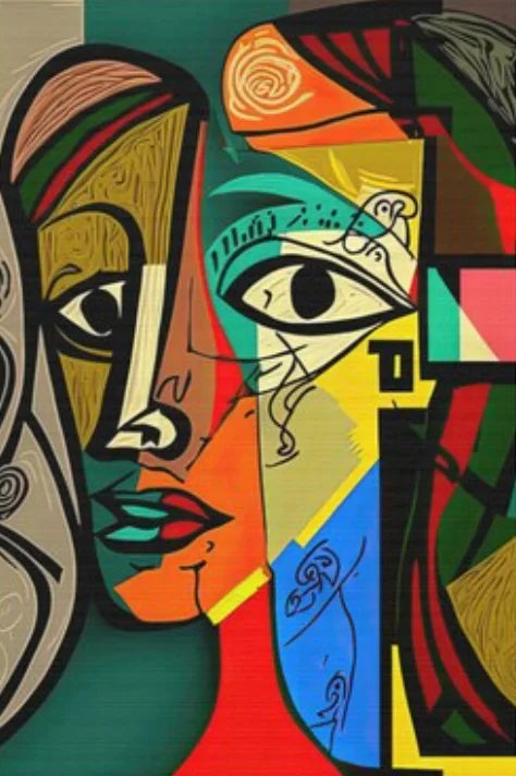 Abstract cubist painting Picasso style for wall decoration