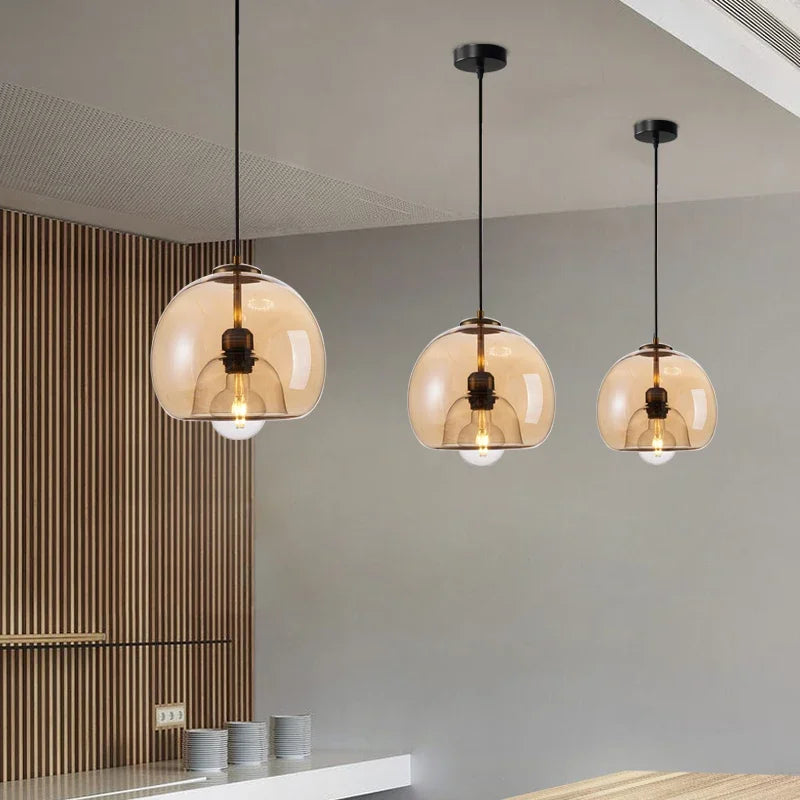 Modern glass pendant light for nordic home decor - vue 2 sur 8