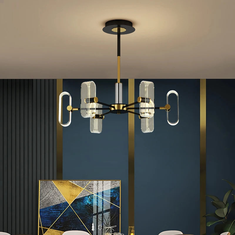 lustre moderne créatif luxe pour éclairage d'ambiance - vue 3 sur 10