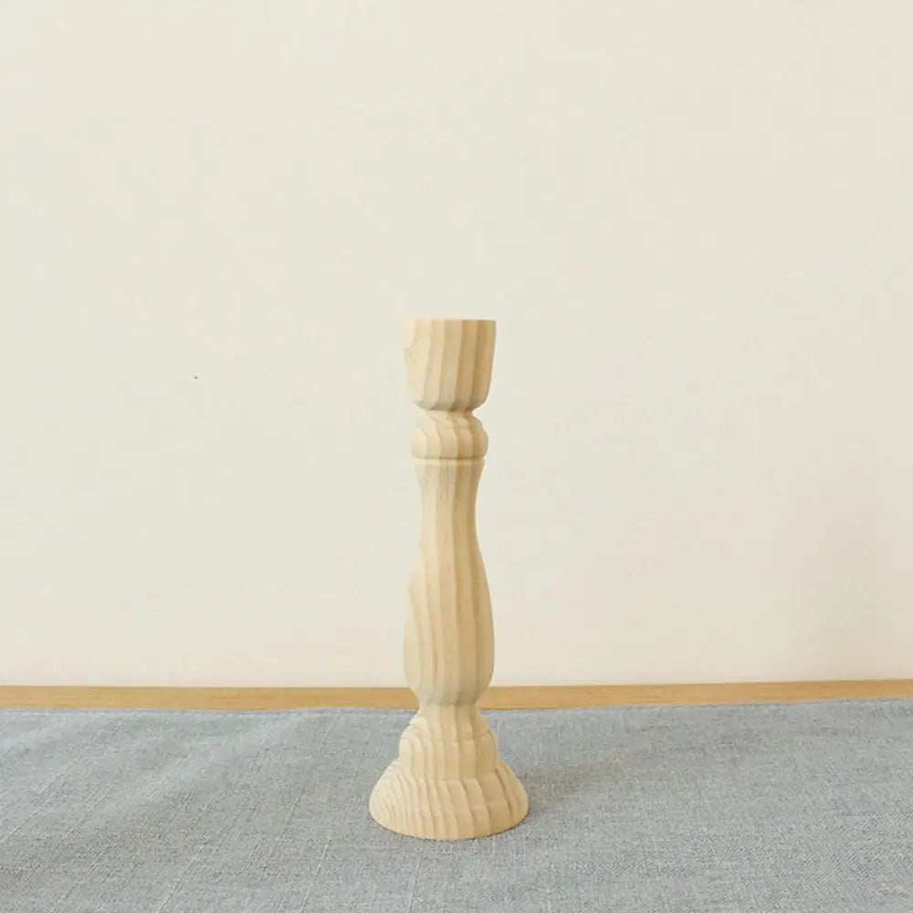 rustic retro wooden candlesticks for wedding party and crafts