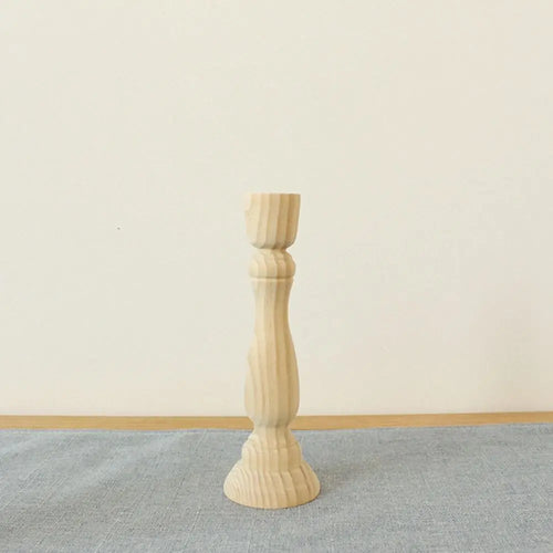 rustic retro wooden candlesticks for wedding party and crafts