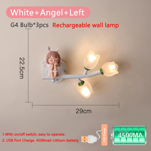 Rechargeable resin wall light for children's bedroom decorative - vue 19 sur 22