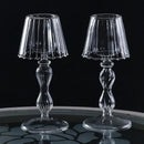 Delicate romantic striped glass chandelier candle holder