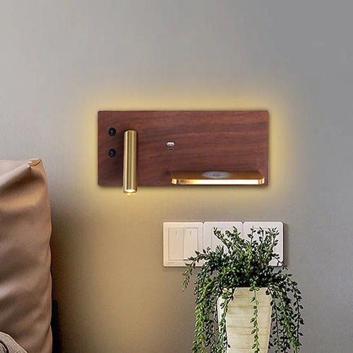Luxury multifunction wireless USB LED wall light with switch - vue 10 sur 13