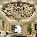Modern LED crystal and stainless steel ceiling light with elegant design for interiors