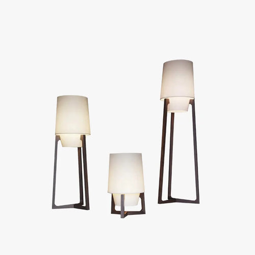 Japanese fabric floor lamp retro design for modern interiors - vue 7 sur 9