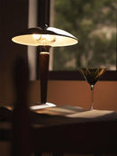 Industrial desk lamp in wood and iron
