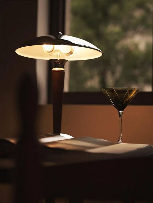 Industrial desk lamp in wood and iron - vue 2 sur 8