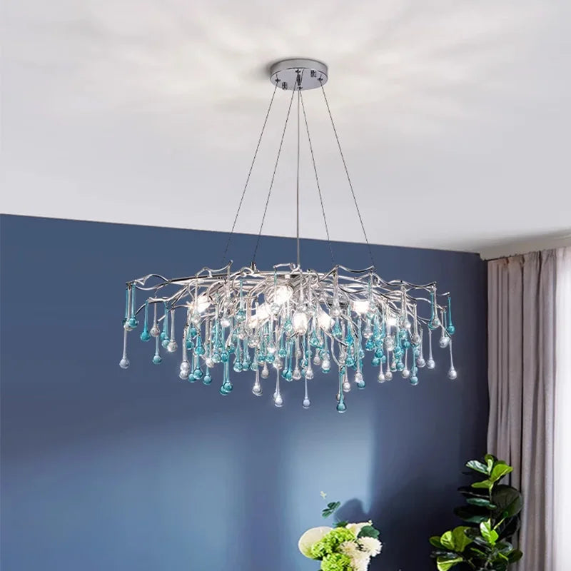Modern dual-colour glass chandelier in postmodern style with LED