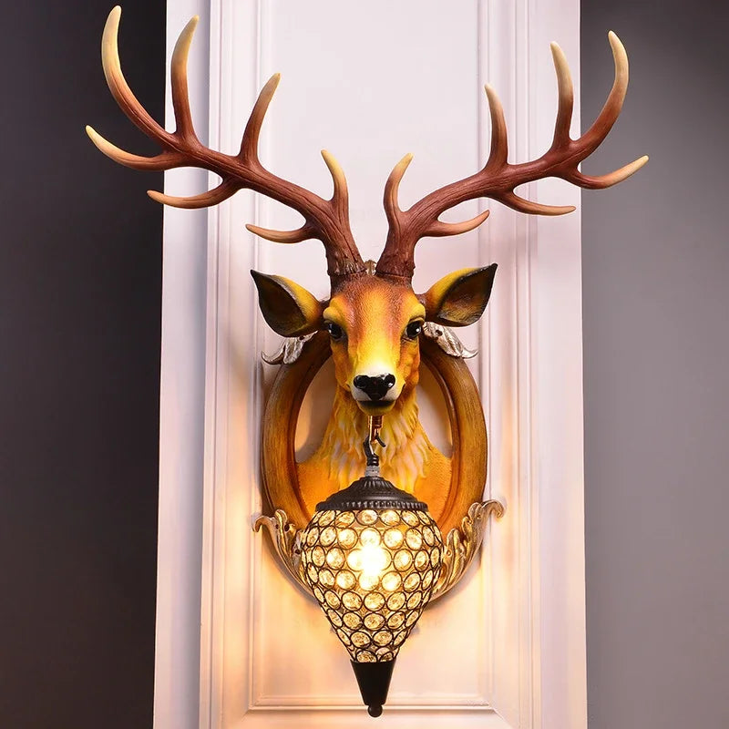 Modern LED wall light in deer head shape