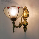 Turkish flower wall light with decorative baroque glass lampshade