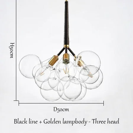 Modern glass chandelier for interior decoration - vue 9 sur 18