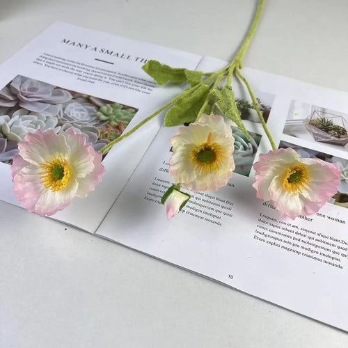 Artificial silk poppy flowers for decoration and events - vue 10 sur 21