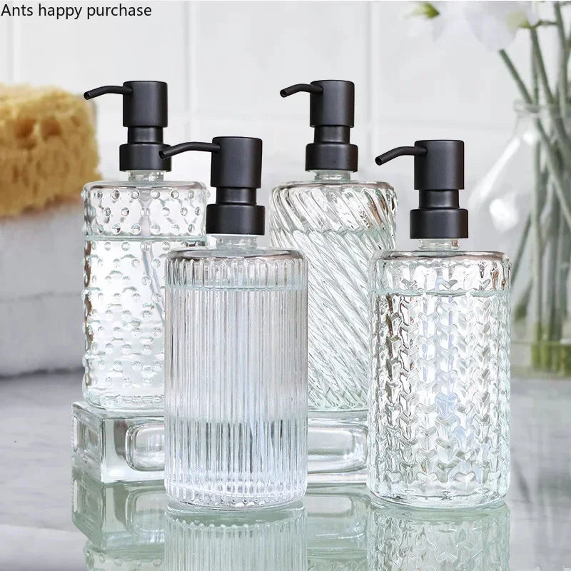 glass bottle for disinfectant lotion and soap dispenser