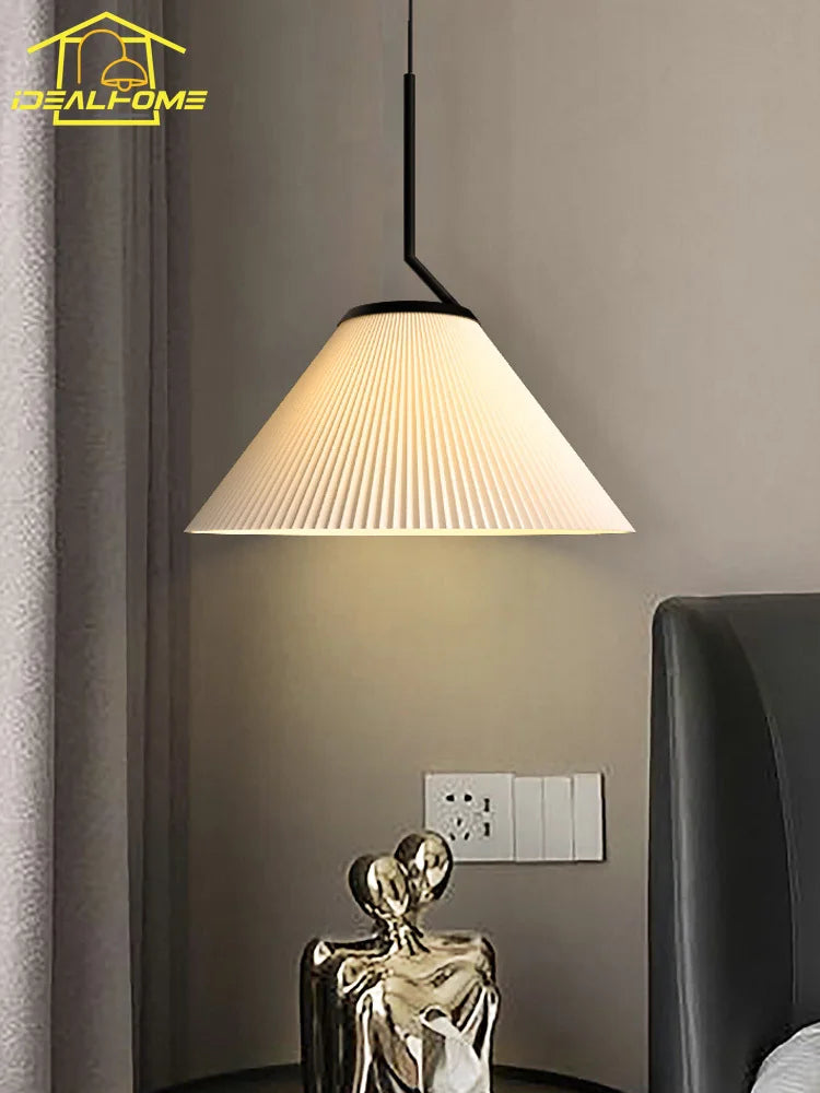Pleated LED pendant light for stylish interior ambience