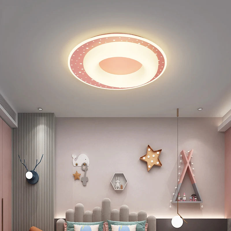 Nordic recessed LED star ceiling light for children