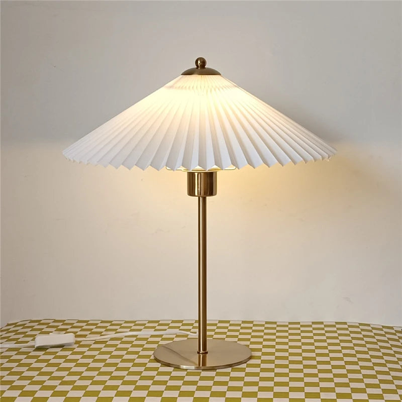 Retro floor lamp with pleated shade versatile decorative lighting