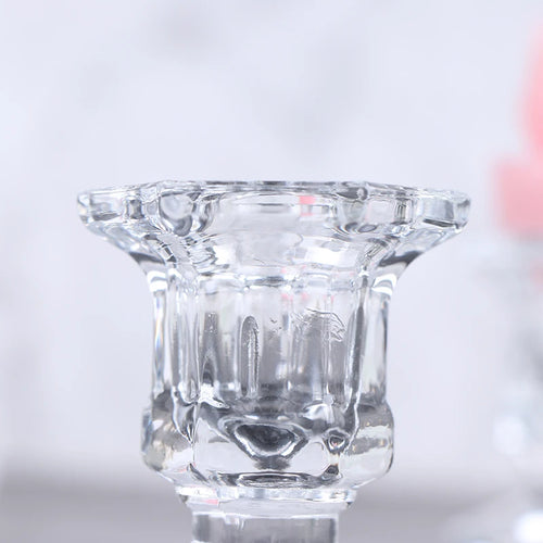 Crystal glass candle holder for weddings and home decor - vue 7 sur 9